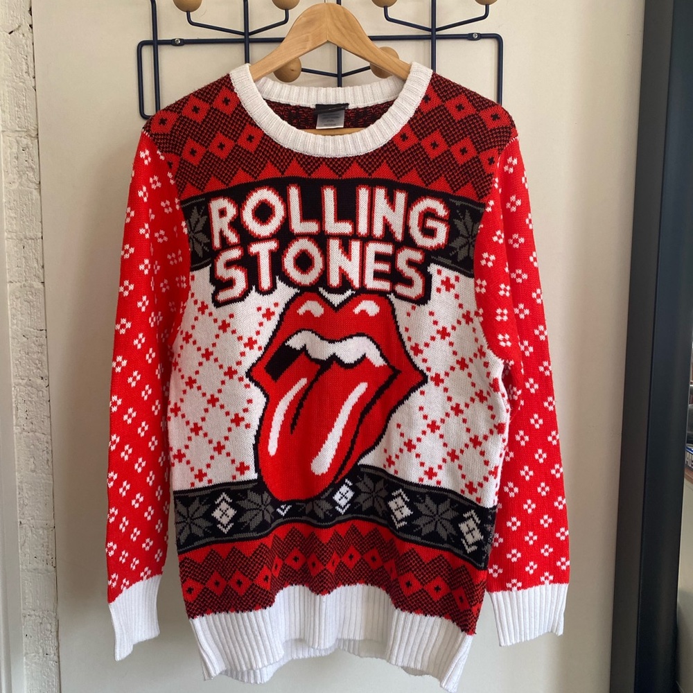 The Rolling Stones Black and Red Knit Christmas Sweater